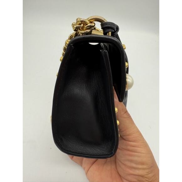Gucci Calfskin Studded Small Padlock Pearl Shoulder Bag*Black*COA - Picture 13 of 15